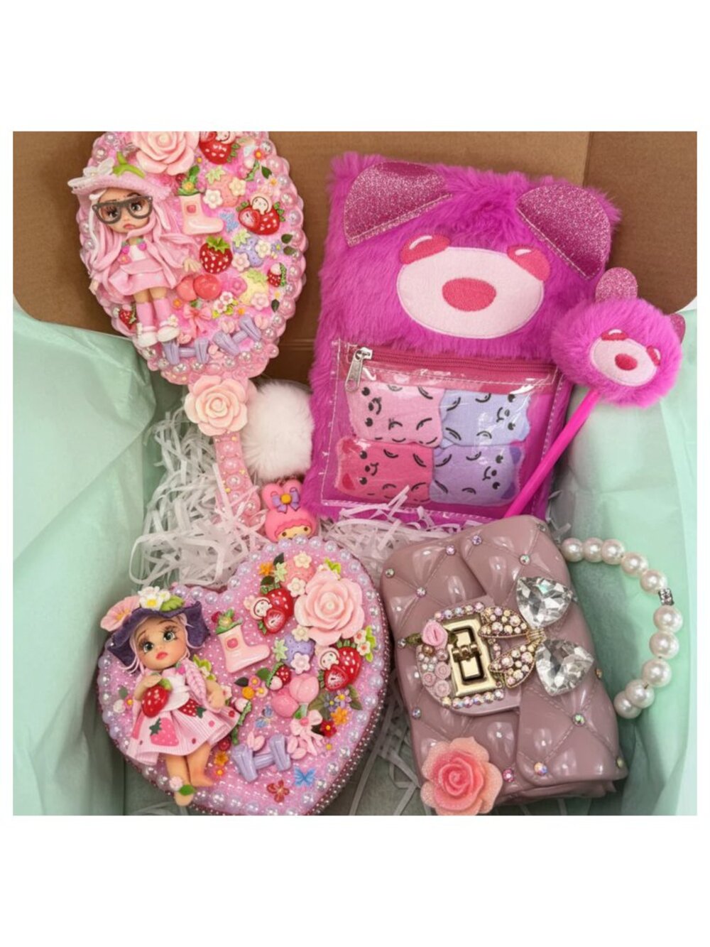 Strawberry Coquette Aesthetic Vanity Gift Set-Cute Kawaii Gift for Girls